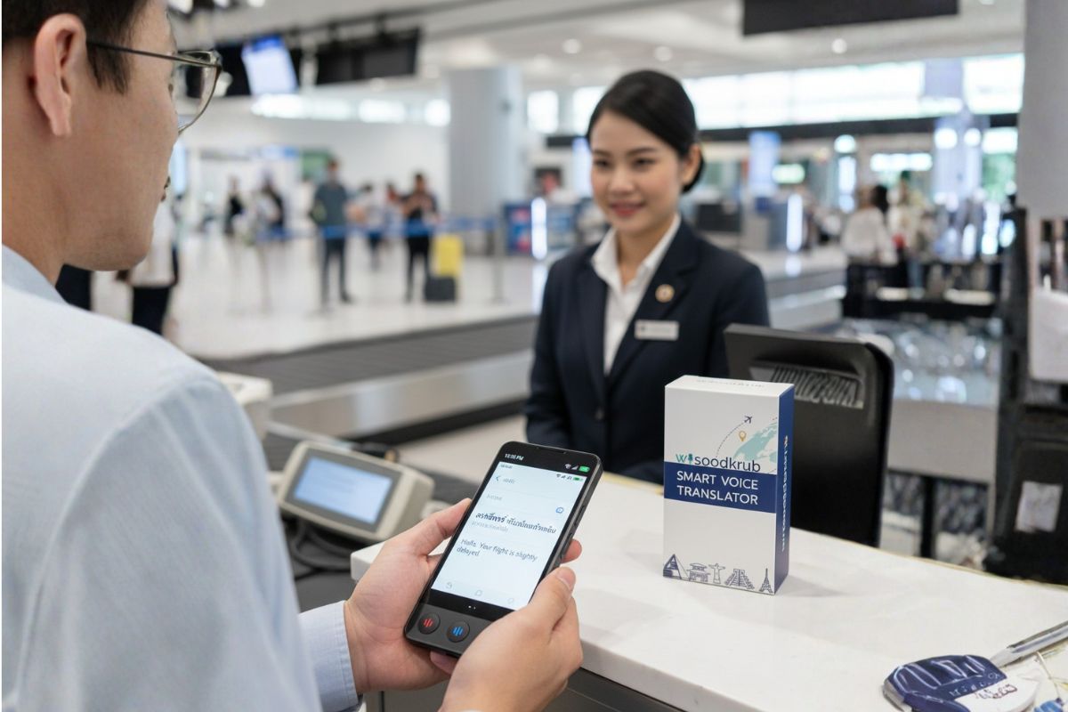 ใช้งาน WSK0124 แปลภาษาที่สนามบิน สื่อสารกับเจ้าหน้าที่